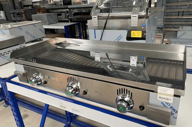 Plancha gaz chrome dur professionnelle